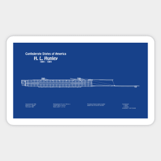 H. L. Hunley submarine. Blueprint plans - ABDpng Magnet